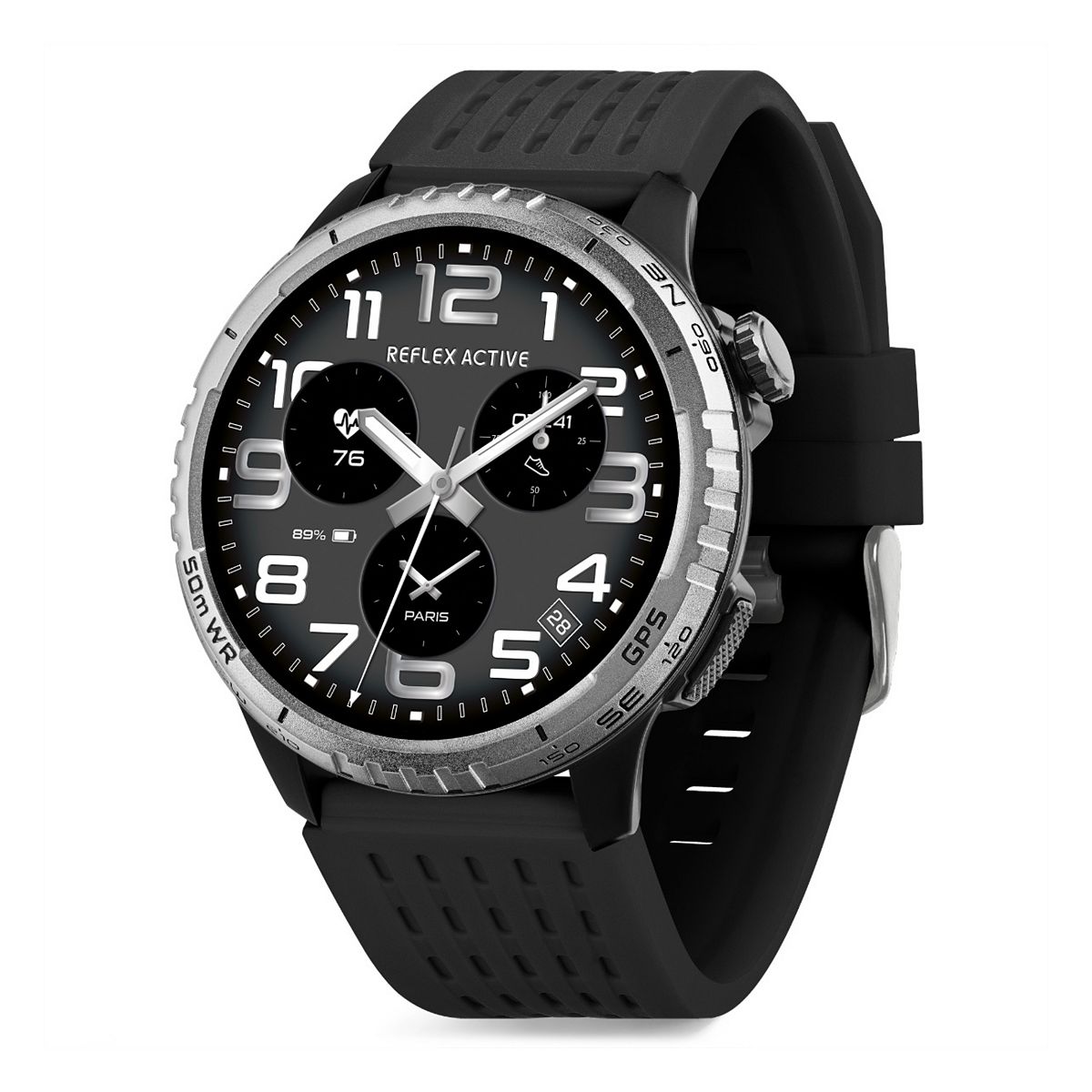 Reflex Active Sea Venture 50M Swim-Safe Amoled Gps Black Strap Smart Watch