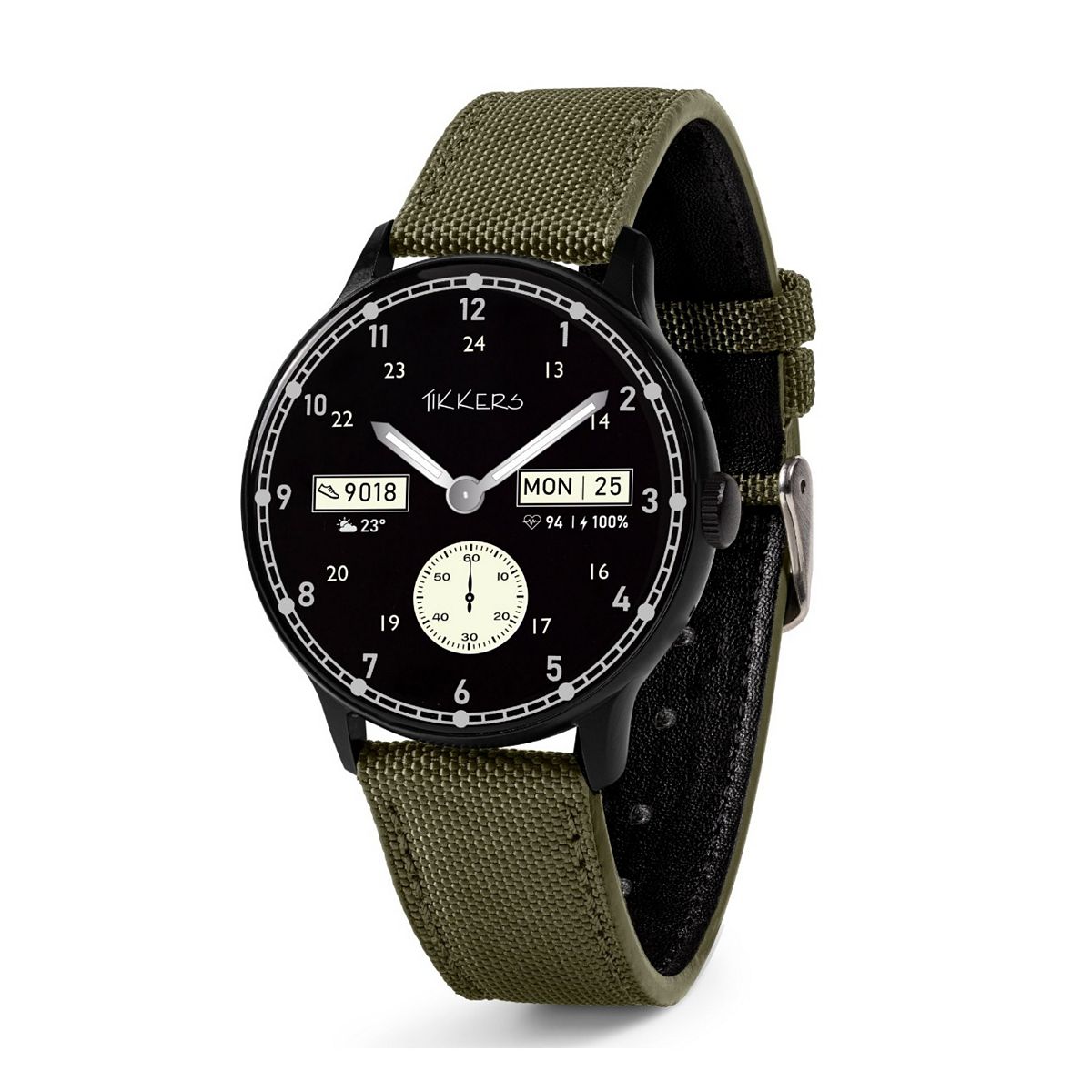 Tikkers Smart Series 60 Green Canvas Strap Watch