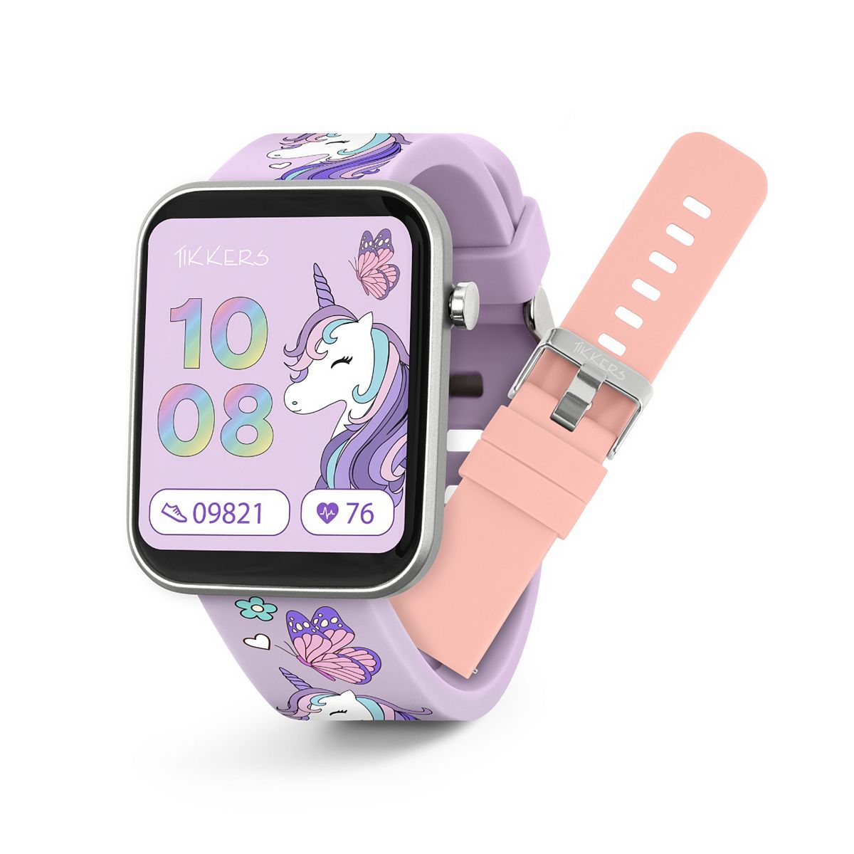 Tikkers Smart Series 13 -Printed Purple Unicorn Watch & Interchangeable Strap