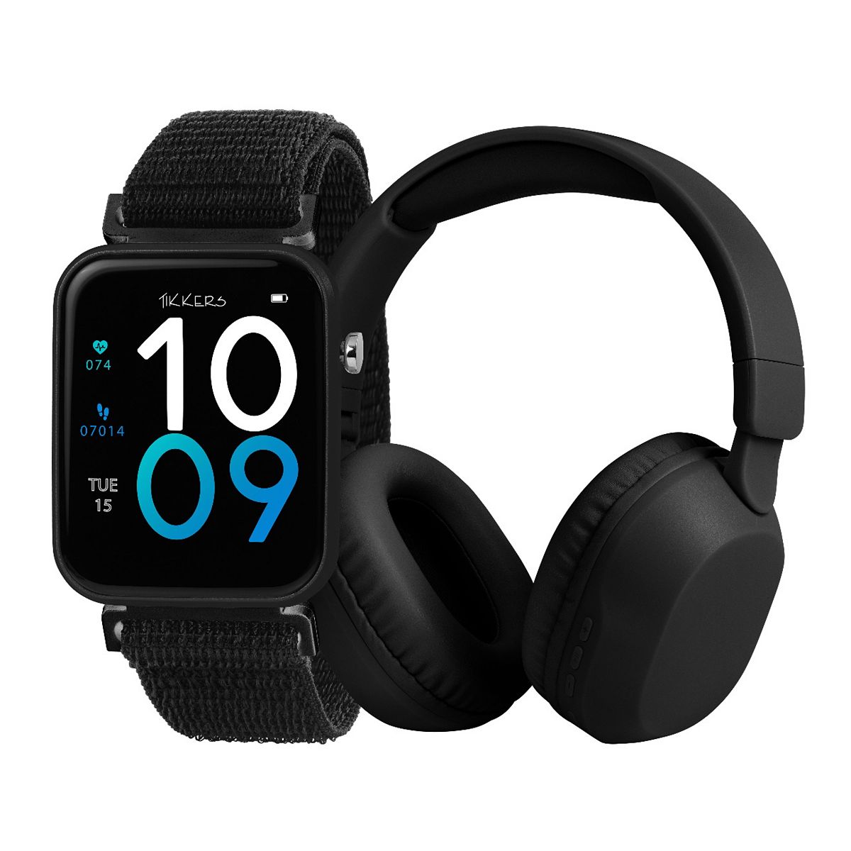 Tikkers Black Riptape Strap And Over Ear Headphone Set - Image 2
