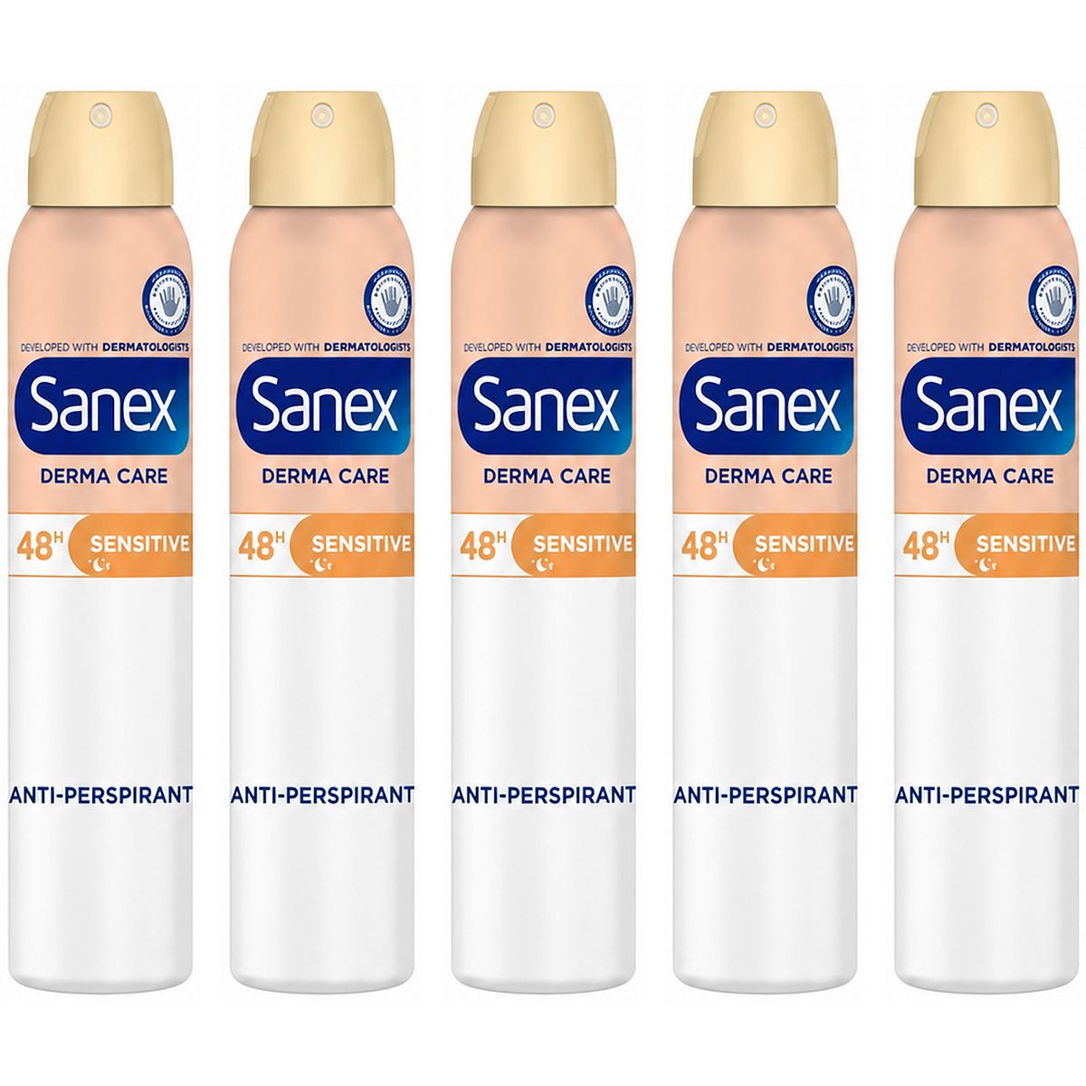 Sanex Dermo Sensitive Aerosol Deodorant200 Ml X5, 200ml
