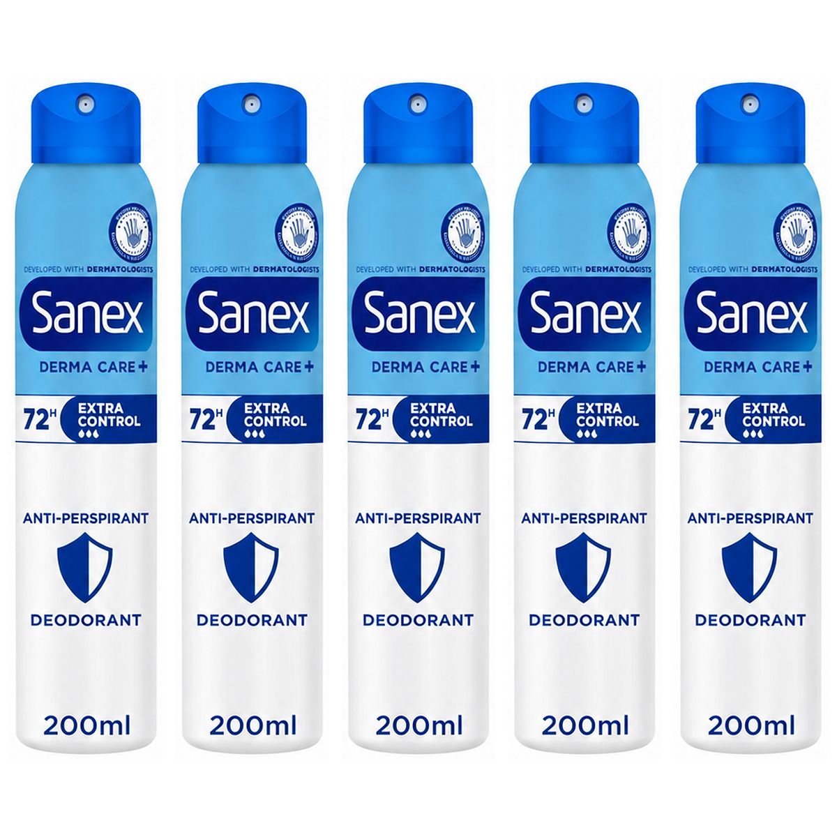 Sanex Dermo Extra Control Aerosol Deodroant200 Ml X5, 200ml