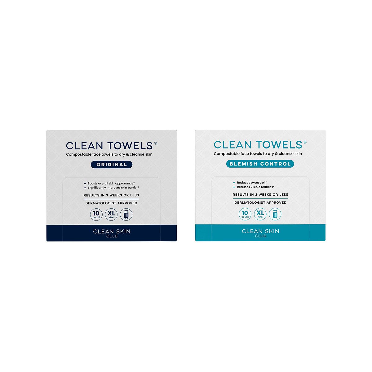 Clean Skin Club Csc Clean Towels Original + Blemish Control Trial Bundle