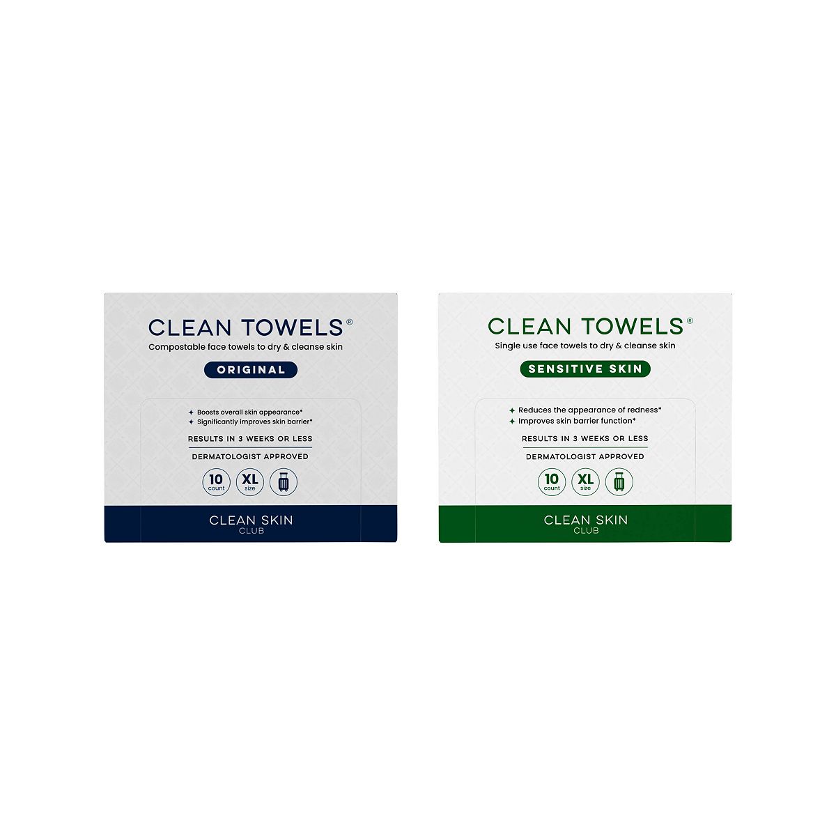 Clean Skin Club Csc Clean Towels Original + Sensitive Skin Bundle