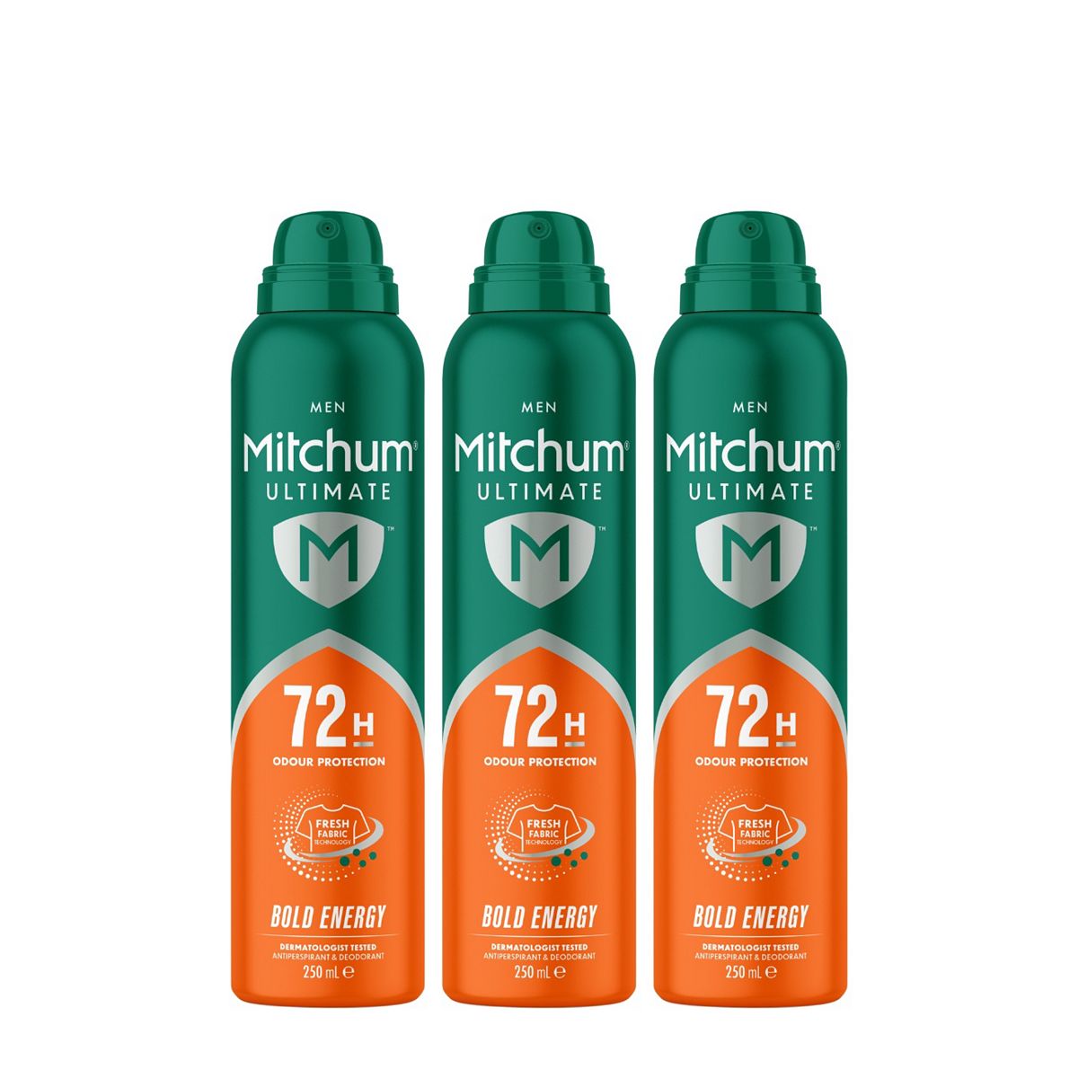 Mitchum Men Ultimate 72H Bold Energy Antiperspirant Deodorant Spray Trio