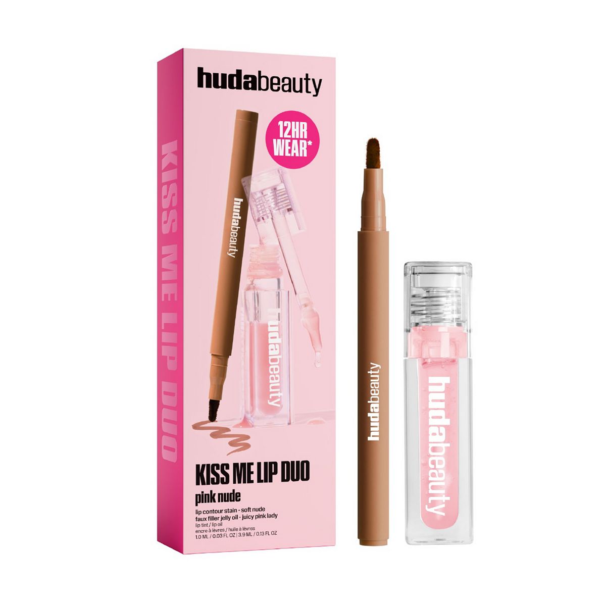 Huda Beauty Kiss Me Lip Duo Set Pink Nude