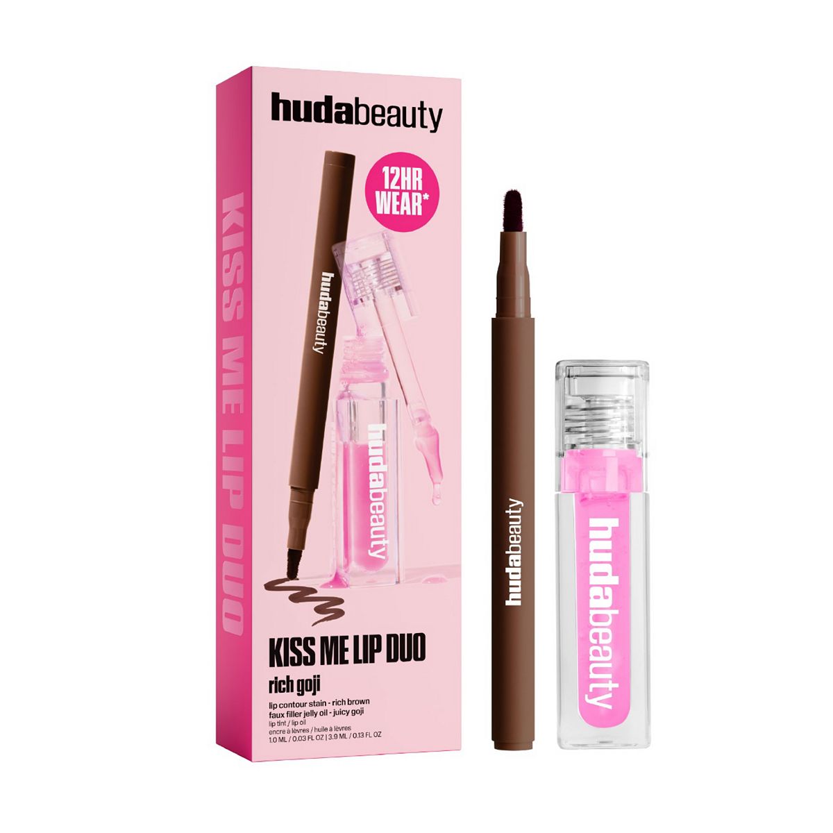Huda Beauty Kiss Me Lip Duo Set Rich Goji