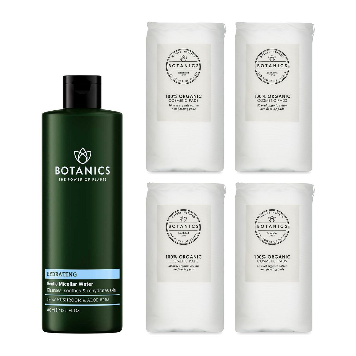 Botanics Oval Organic Cotton Wool & Micellar Water Bundle